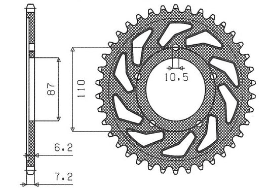 Rear sprocket 828 44T Suzuki SV 650 99-13 (JTR807.44) chain 525 (82844JT)