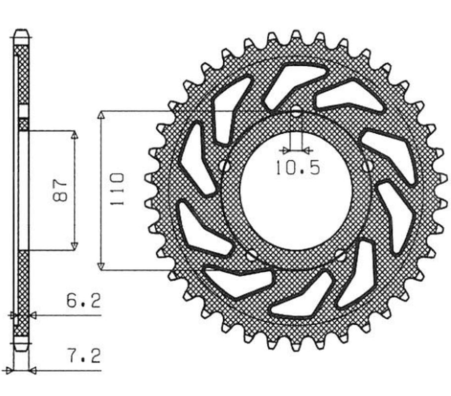 Rear sprocket 828 47T Suzuki GSF 650 Bandit 07-15, GSX 650F 08-15 (JTR807.47) chain 525 (82847JT)