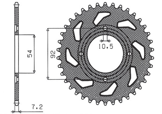 Rear sprocket 835 49T Yamaha TZR 125 88-93 (+4), RD 125 LC1 82-85 (JTR835.49) chain 428 (83549JT)