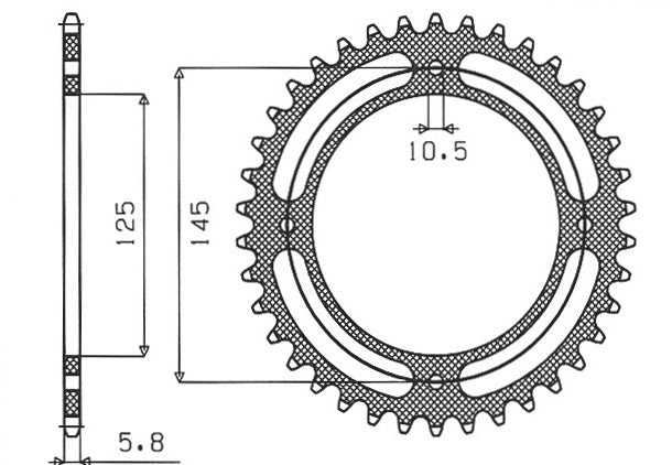 Rear sprocket 857 39T Yamaha XT 600 83-94, XT 600Z Ténéré 84-89 (JTR857.39) chain 520 (85739JT)