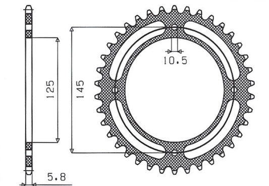 Rear sprocket 857 45T Yamaha XT 600E 90-03, XT 660Z Ténéré 91-00 (JTR857.45) chain 520 (85745JT)