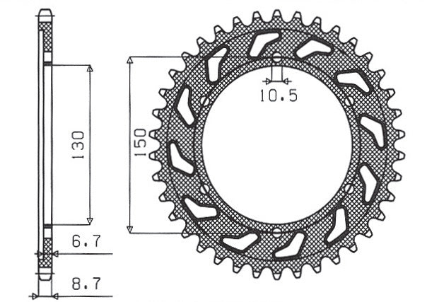 Rear sprocket 860 47T Yamaha YZF 600R Thundercat 96-03, YZF 1000 Thunderace, FZR 1000 (JTR859.47) chain 530 (86047JT)