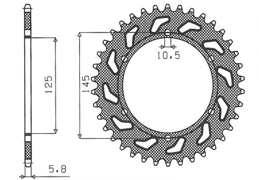 Rear sprocket 866 45T Yamaha XT 660 R, X 04-14, XT 600Z 08-12 (JTR855.45) chain 520 (86645JT)