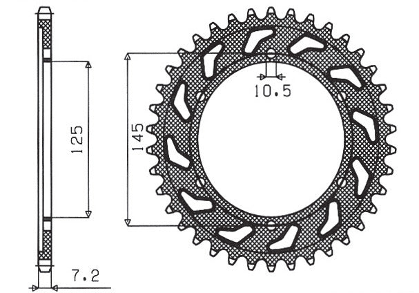 Rear sprocket 869 43T Yamaha TDM 850 99-01 (4TX) (JTR867.43) chain 525 (86943JT)
