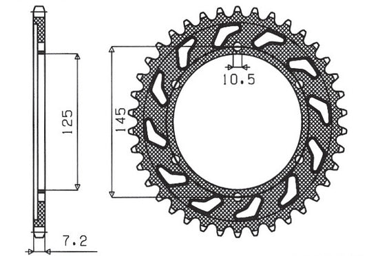 Rear sprocket 869 43T Yamaha TDM 850 99-01 (4TX) (JTR867.43) chain 525 (86943JT)
