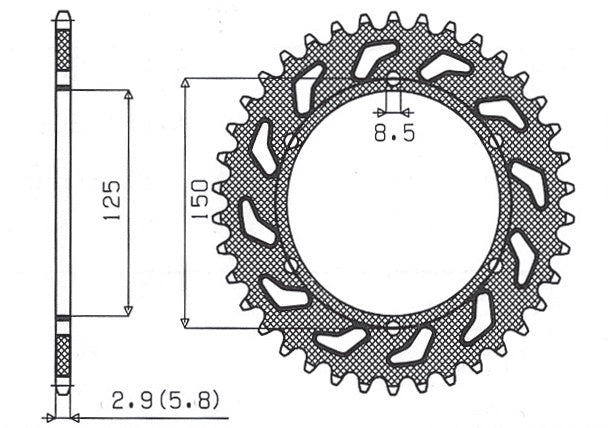 Rear sprocket 899 42T KTM SX, EXC (JTR897.42) chain 520 (89942JT)