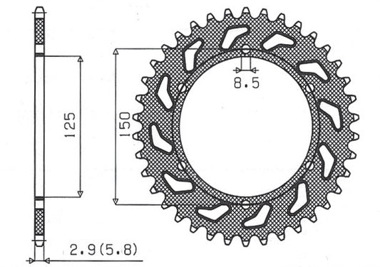 Rear sprocket 899 42T KTM SX, EXC (JTR897.42) chain 520 (89942JT)