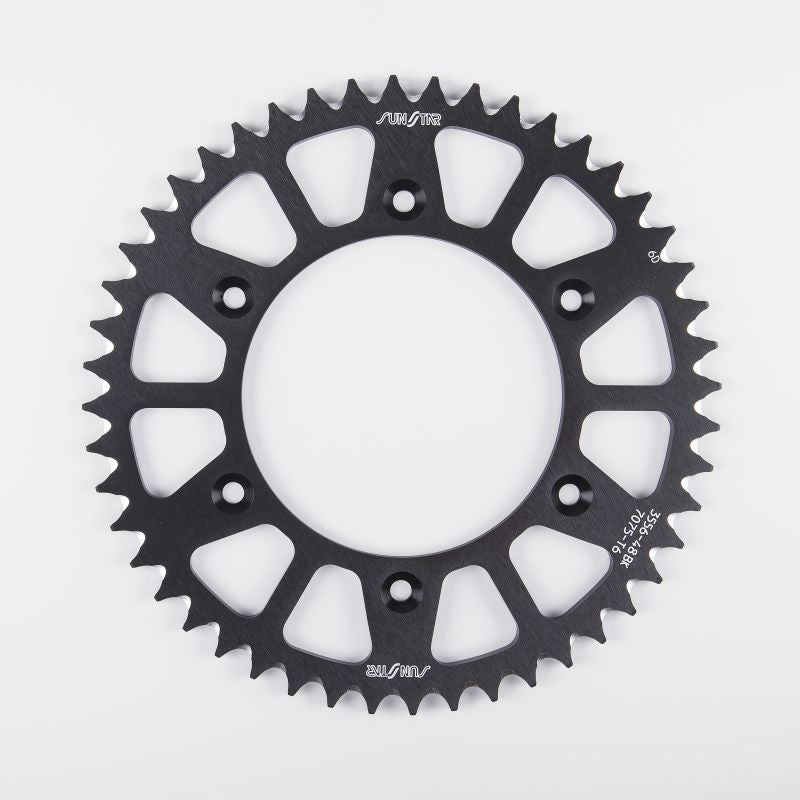 Rear sprocket aluminum (ergal) 289 48T Honda CR 125R 83-08, Beta RR 2T Enduro 250 13-25 chain 520 (28948JT) black color