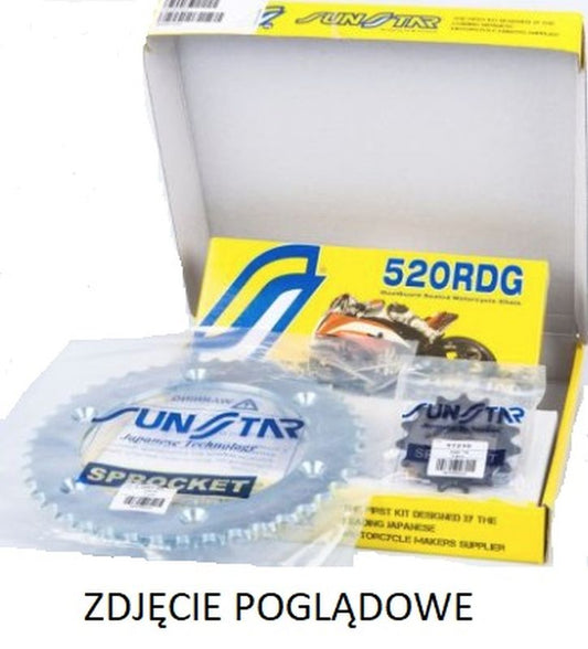Drive kit Yamaha XT 600E 97-02, XT 600E 90-03 Standard (15/45/106) up to 750 cc (SUN37215/SUN1-3538-45/SS520RDG-106N), made in Japan