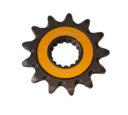 Front sprocket 1248 14T self-cleaning KTM SX, SX-F, EXC, EXC-F 1991-, Husqvarna CR, WR, TE, TC 2014-, GasGas 2021- with orange rings (JTF1901.14)