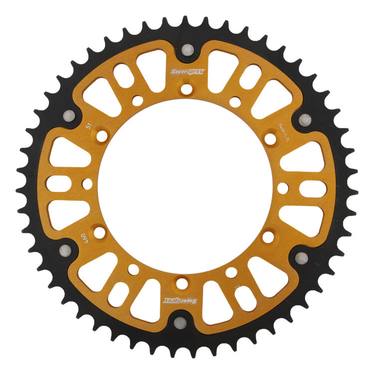 Rear sprocket 489 51T Stealth (steel-aluminum) Kawasaki KX, KX-F 1984-2018 (JTR460.51) gold