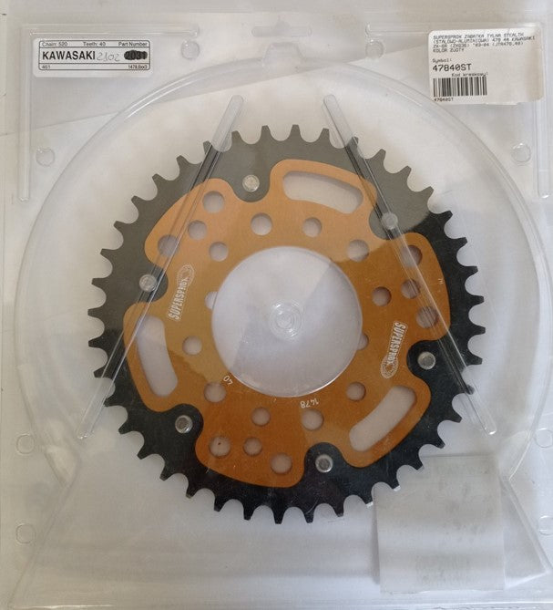 Rear sprocket Stealth (steel-aluminum) 478 40T Kawasaki ZX-6R (ZX636) 2003-2004 (JTR478.40) gold