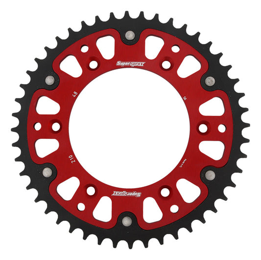 Rear sprocket 289 48T Stealth (steel-aluminum) Honda CR, CRF 1983-2022, Beta RR 250, 300 2013-2022 (JTR210.48) red