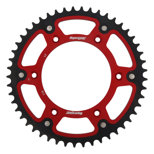 Rear sprocket 289 50T Stealth (steel-aluminum) Honda CR, CRF, XR 1983-2016 (JTR210.50) red