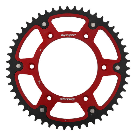 Rear sprocket 289 51T Stealth (steel-aluminum) Honda CR, CRF 1983-2016 (JTR210.51) red