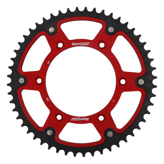 Rear sprocket 289 52T Stealth (steel-aluminum) Honda CR, CRF 1983-2016 (JTR210.52) red