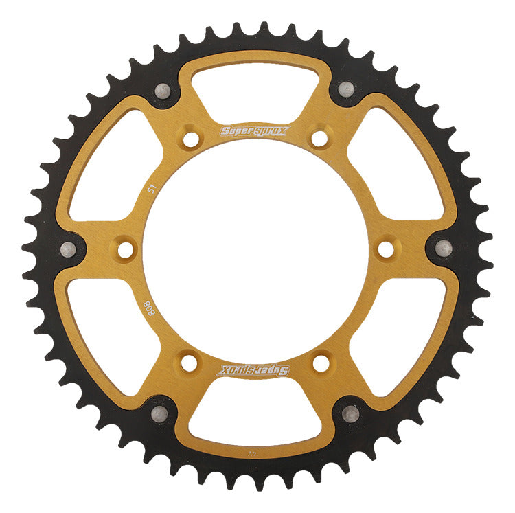 Rear sprocket 808 51T Stealth (steel-aluminum) Suzuki RM, RM-Z (JTR808.51) gold