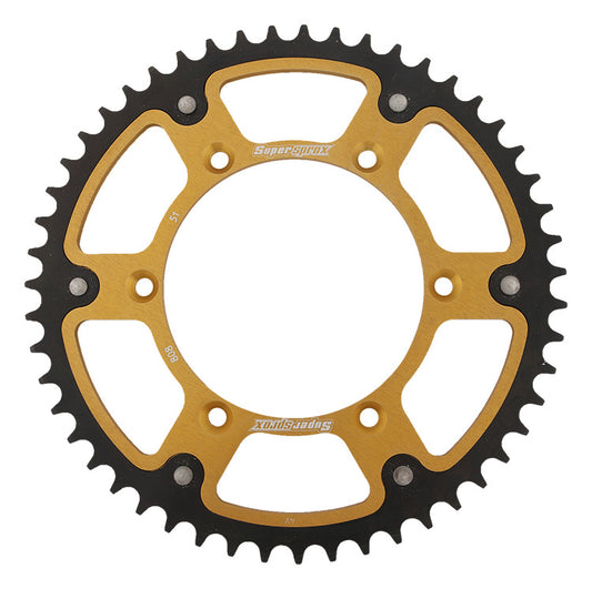 Rear sprocket 808 51T Stealth (steel-aluminum) Suzuki RM, RM-Z (JTR808.51) gold