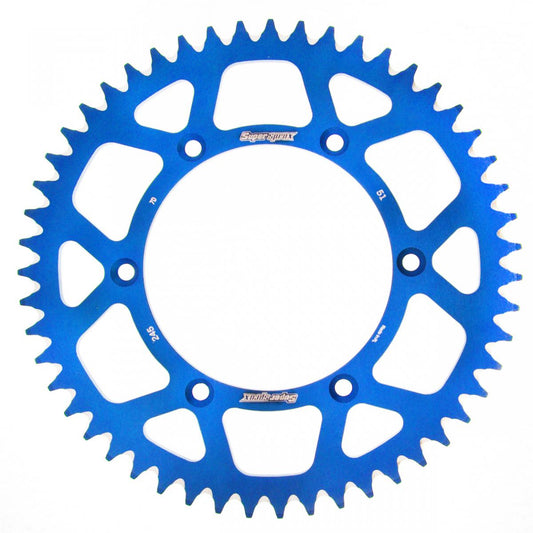 Rear sprocket aluminum 7075-T6 (ergal) 270 51T Yamaha YZ, YZ-F 1999-2018 (JTR251.51) (JTR245/2.51) blue