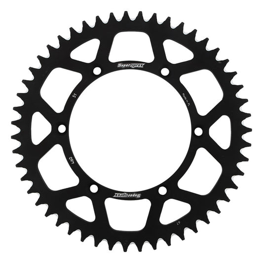 Rear sprocket aluminum 7075-T6 (ergal) 489 51T Kawasaki KX, KX-F 1984-2018 (JTR460.51) black