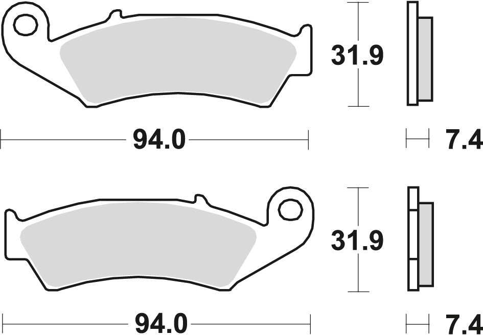 Brake pads KH125 sinter off-road high performance Honda CR 500 87-94, XR 600 88-99, CR 125, 250 87-94, NX/XR 250 88-95, Kawasaki KX 125 94-08 front