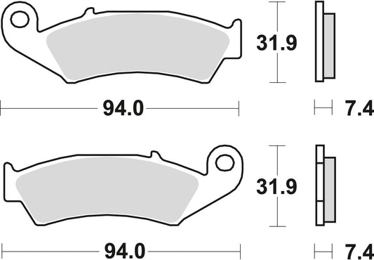 Brake pads KH125 sinter off-road high performance Honda CR 500 87-94, XR 600 88-99, CR 125, 250 87-94, NX/XR 250 88-95, Kawasaki KX 125 94-08 front