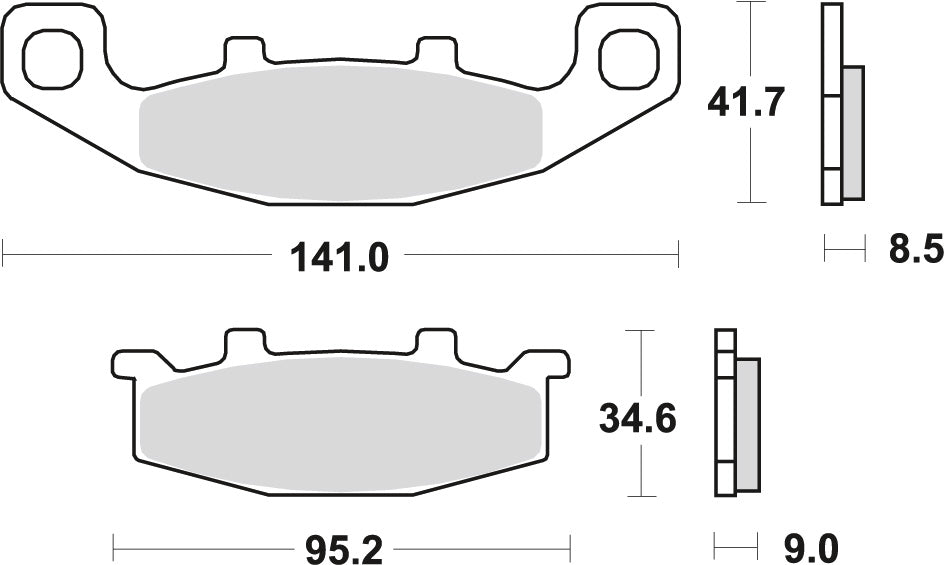Brake pads KH129 organic Kawasaki ZR 1100 92-95, ZX-11 93-01, ZR 750 91-99, ZZR 600, 1100 90-92, GPZ 900 90-94, GTR 1000 94-01, Suzuki DR/VX 800 90-96, GS 500 89-95, GSX 1100 G 91-95 front/rear