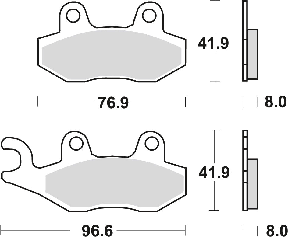 Brake pads KH135/KH214 sinter off-road Aprilia SX 125 18-, Kawasaki KLX 125 10-13, KLF 300 89-07, KDX 250 90-94, KLX 250 09-17, Honda NSR 150 02-, Yamaha WR 125 91-97, TT 350 91-95, XTZ 750 89-97 front/rear