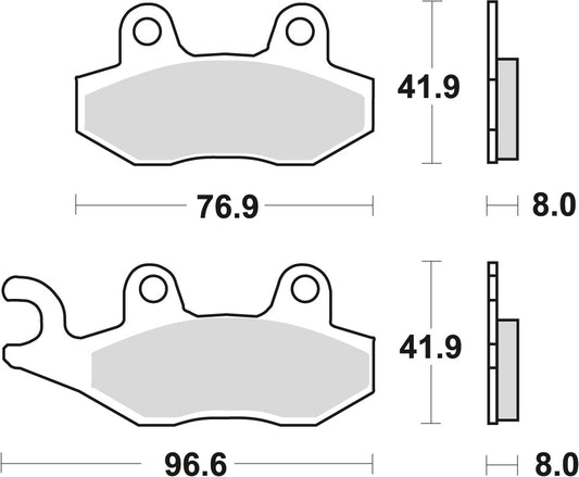 Brake pads KH135/KH214 sinter off-road Aprilia SX 125 18-, Kawasaki KLX 125 10-13, KLF 300 89-07, KDX 250 90-94, KLX 250 09-17, Honda NSR 150 02-, Yamaha WR 125 91-97, TT 350 91-95, XTZ 750 89-97 front/rear