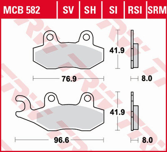 Brake pads KH135/KH214 sinter street Aprilia SX 125 18-, Kawasaki KLX 125 10-13, KDX 250 90-94, KLX 250 09-17, KLF 300 89-07, Honda NSR 150 02-, Yamaha WR 125 91-97, TT 350 91-95, XTZ 750 89-97 front/rear