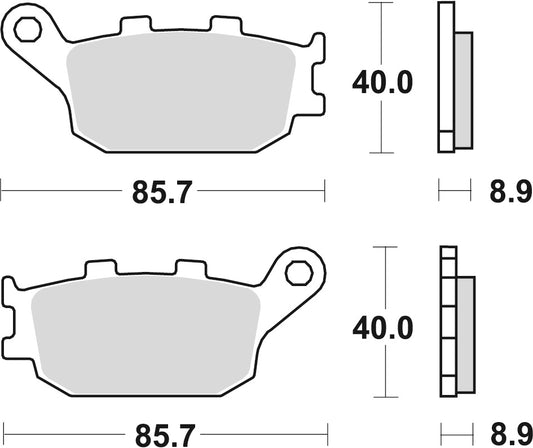 Brake pads KH174 organic Honda CB 1000 93-03, CBR 900 92-03, CB 900 Hornet 02-06, CB 750 92-03, CBF 500 04-08, CBF 600 04-13, CB 600 Hornet 98-15, CBR/RR 600 91-07, NC 700, 750 12-, XL 700V 08-13, CBF 1000 10-16 rear