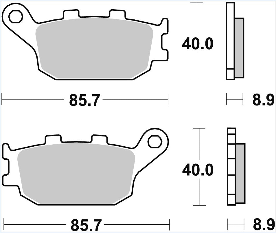Brake pads KH174 sinter street Honda CB 1000 93-03, CBR 900 92-03, CB 900 Hornet 02-06, CB 750 92-03, CBF 500 04-08, CBF 600 04-13, CB 600 Hornet 98-15, CBR/RR 600 91-07, NC 700, 750 12-, XL 700V 08-13, CBF 1000 10-16 rear