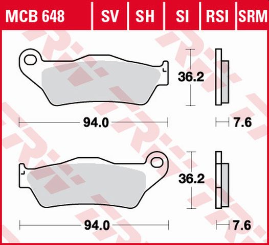 Brake pads KH181 sinter street Yamaha XTZ 700 19-, XTZ 660 08-16, KTM 790 Adventure 19-, LC8 950, 990 02-13, 1050 Adventure 15-16, 1090 Adventure 17-, EXC 525 03-07, LC4 Adventure 97-01, BMW R 1200 HP2 04-10, R nineT 13-, K 1300 GT 09-15 front