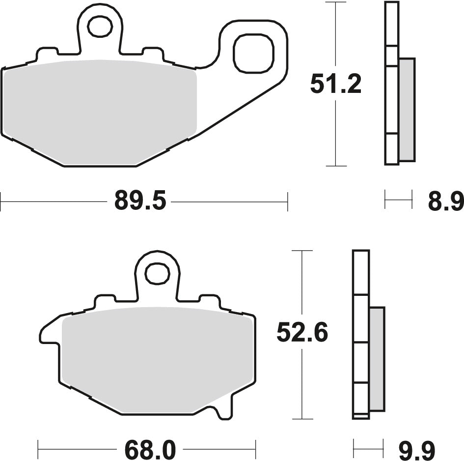 Brake pads KH192 organic Kawasaki ZX-10R 04-09, Z 1000, SX 10-, ZX-9R 94-04, Z 750 04-06, ER-6 06-16, Versys 650 07-14, ZX-6R 600 94-16, ZX-6R 636 02-06, GPZ 1100 95-98 rear