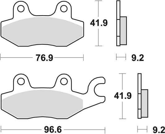 Brake pads KH197 organic Yamaha TZR 50 97-00, Suzuki Burgman 125 14-, Honda XLV 125 01-13, VT 125 Shadow 99-08 front