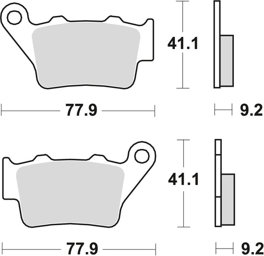Brake pads KH208 sinter off-road Yamaha MT-03, XT 660 04-16, XT 660Z Tenere 08-16, Aprilia Pegaso 650 01-10, ETV 1200 Caponord 13-17, Honda NX 650 Dominator 95-01 rear