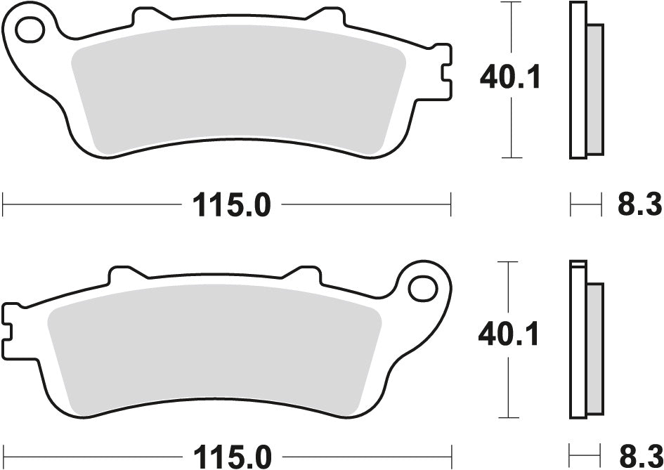 Brake pads KH261 sinter street Honda VTX 1800 01-08, NT 650 V Deauville 02-05, VFR 800 98-13, XL 1000 V 99-13, CBR 1100 97-08, STX 1300 02-16, VT 1300 10-16 rear