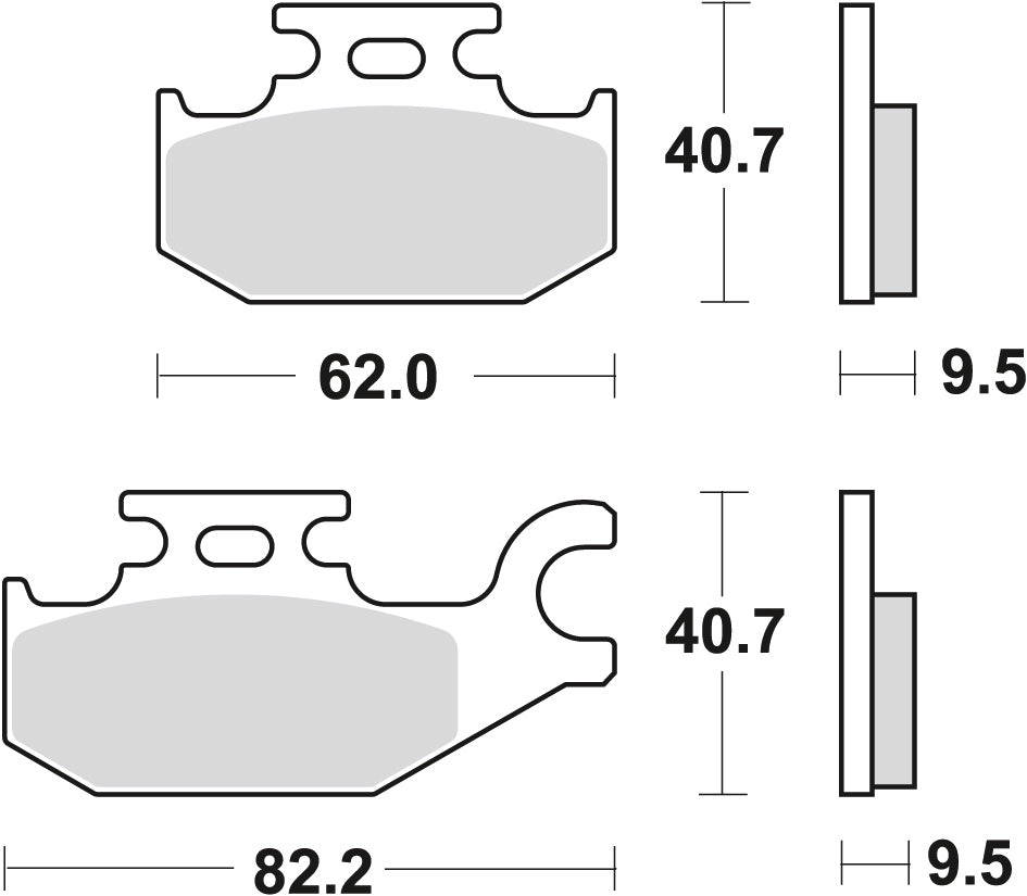 Brake pads KH307 sinter off-road Yamaha YFM 400 05-08, YFM 450 03-11, Can-Am Outlander 500 07-12, Outlander 650, 800 07-12, DS 650 01-07 rear