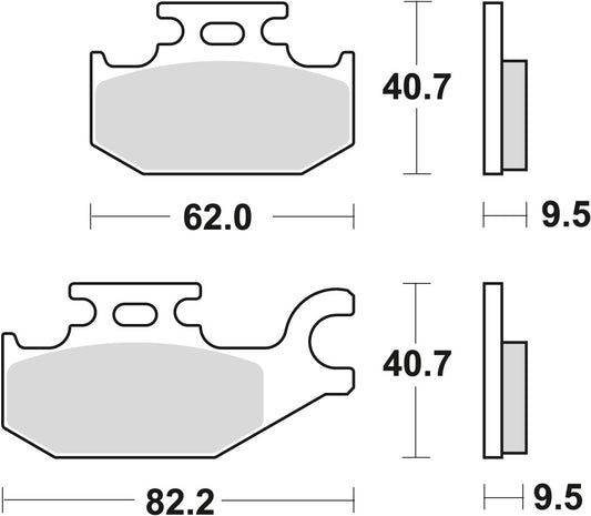 Brake pads KH307 sinter off-road Yamaha YFM 400 05-08, YFM 450 03-11, Can-Am Outlander 500 07-12, Outlander 650, 800 07-12, DS 650 01-07 rear