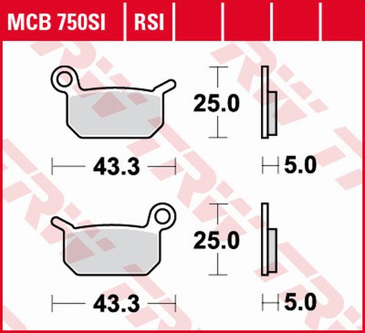 Brake pads KH325 sinter off-road Husqvarna EE-5 19-, TC 50 17-, KTM SX-E 5 Electric 19-, SX 50 09-, SX 65 04-08, CR 50 06-, SM 50 10- front/rear