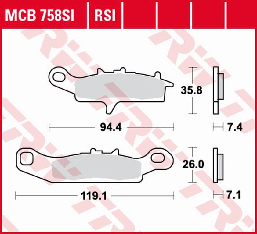 Brake pads KH342 sinter off-road Kawasaki KVF 700 04-06, KFX 450, 700 04-14 front