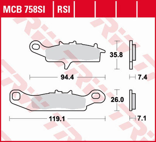 Brake pads KH342 sinter off-road Kawasaki KVF 700 04-06, KFX 450, 700 04-14 front