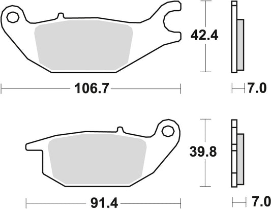Brake pads KH343 organic Yamaha YZF 150 14- rear, Honda XL 125 V Varadero 01-13, CBR 125 04-10