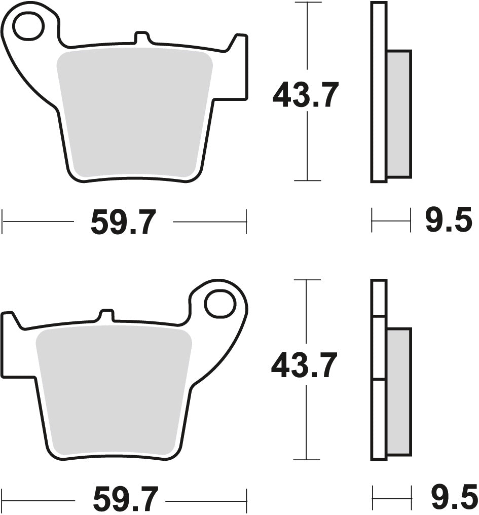 Brake pads KH346 sinter off-road Honda CRF 450 02-, CRF 250 04- rear