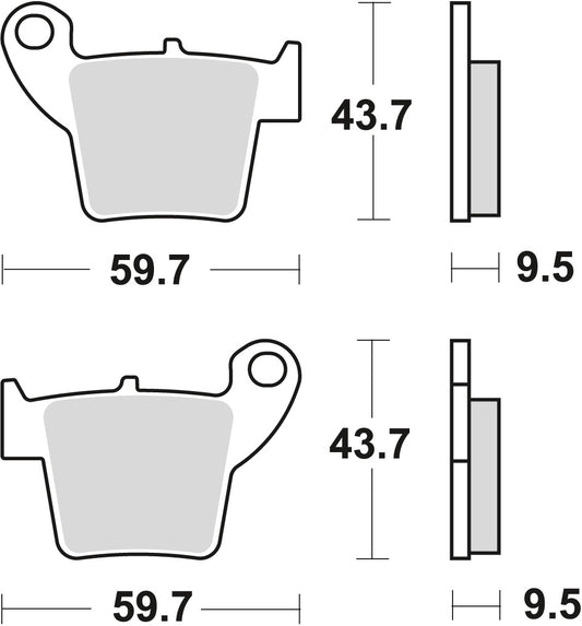 Brake pads KH346 sinter off-road Honda CRF 450 02-, CRF 250 04- rear