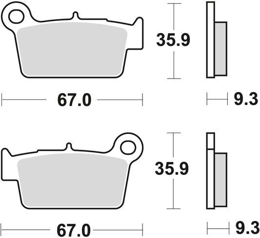 Brake pads KH367 sinter off-road (high-performance) Yamaha WR/YZ 450 03-, WR 250 08-14, YZ 250 02-, YZ 125 03-, Suzuki RM-Z 250 04-, RM-Z 450 05-, Kawasaki KX-F 250 04-, KX-F 450 04-, KXE 450 10-, KLX 450 07- rear