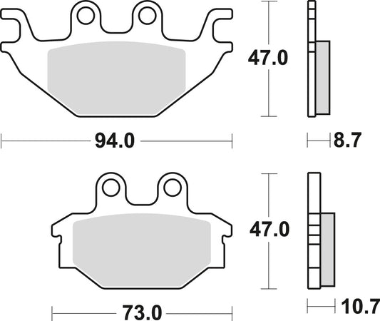 Brake pads KH377 sinter off-road Kawasaki KVF 300 13- front/rear, Can-Am DS 250 08-15