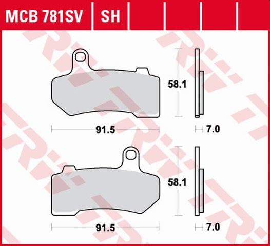 Brake pads KH409 sinter street Harley-Davidson 1130, 1250, 1584, 1690, 1750, 1800, 1870, 1923 06-21 rear
