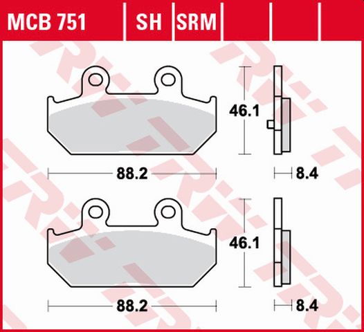 Brake pads KH412 organic Suzuki AN 650 Burgman 04-16, AN 400 Burgman 07-15 rear