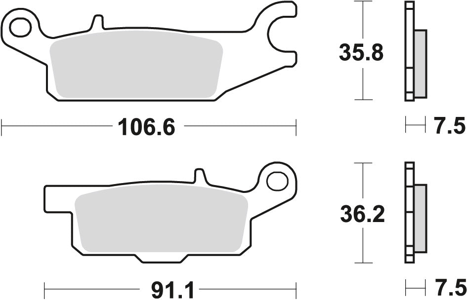 Brake pads KH443 sinter off-road Yamaha Grizzly YFM 550 09-20, Grizzly YFM 700 07-20, Raptor YFM 250 08-20 left front